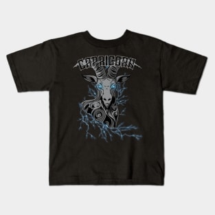 Lightning Capricorn (blue) Kids T-Shirt